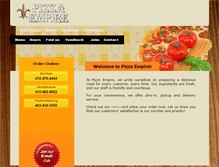 Tablet Screenshot of pizzaempiremd.com